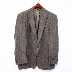 Vintage Gray Brown Blazer 40R Mens Sport Coat Classic Wool Old Money Ivy Style